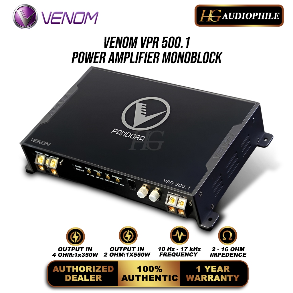 Venom Pandora VPR 500.1 Power Amplifier Monoblock Subwoofer Audio Mobil Sound Quality