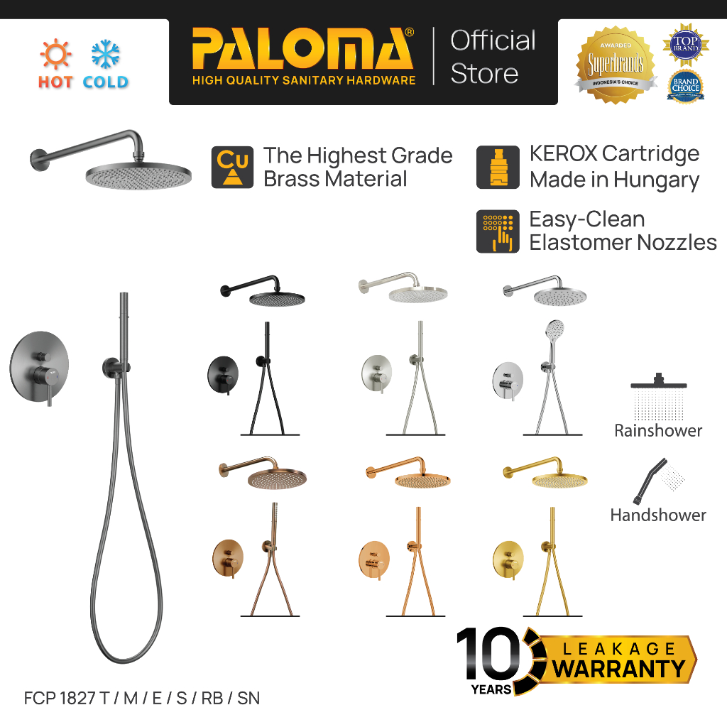 PALOMA FCP 1827 Shower Tanam Set Concealed Keran Mandi Kran Air Panas Dingin Dinding Wall Faucet Sho