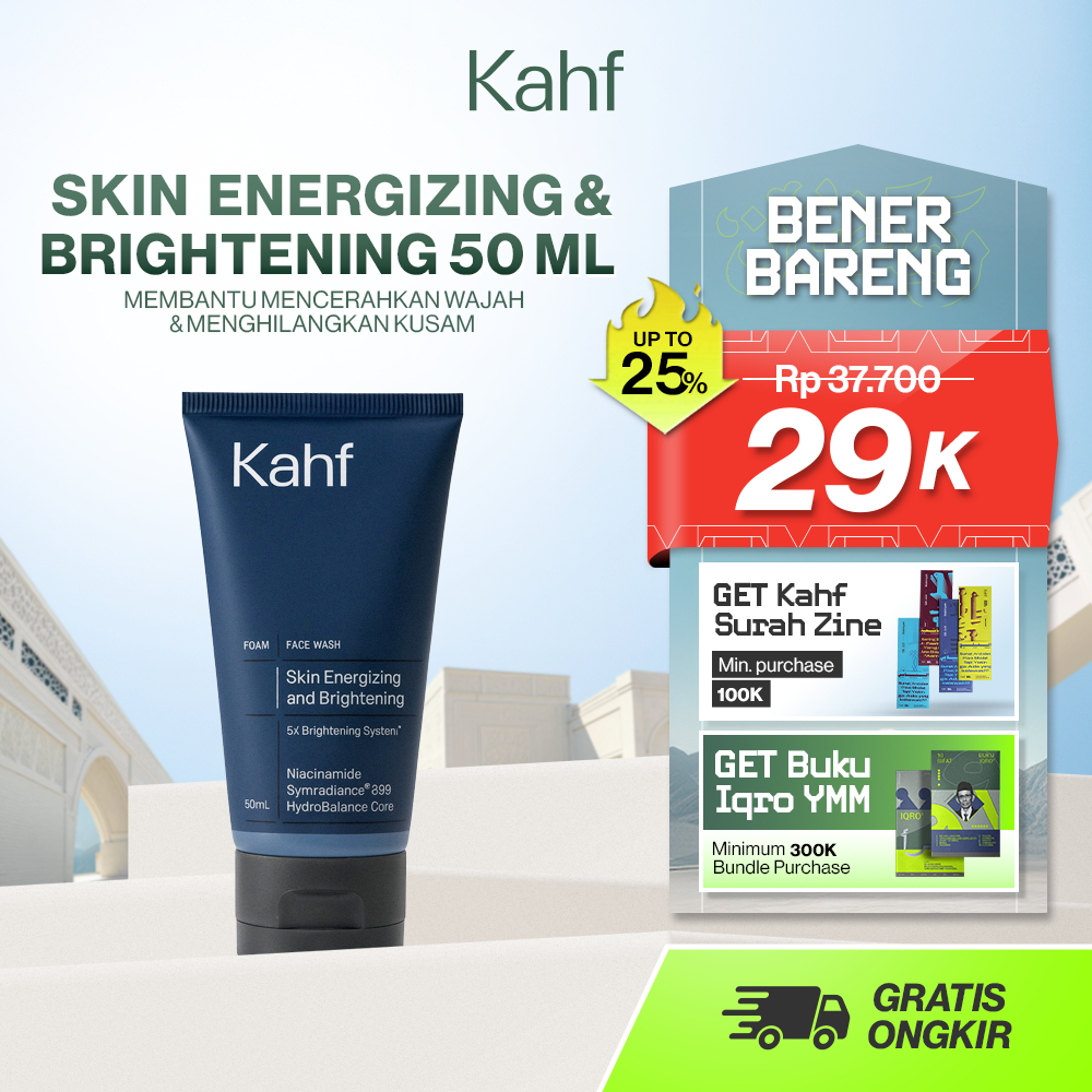 Kahf Face Wash Skin Energizing and Brightening 50 ml - Sabun Cuci Muka Pria untuk Membantu Mencerahk