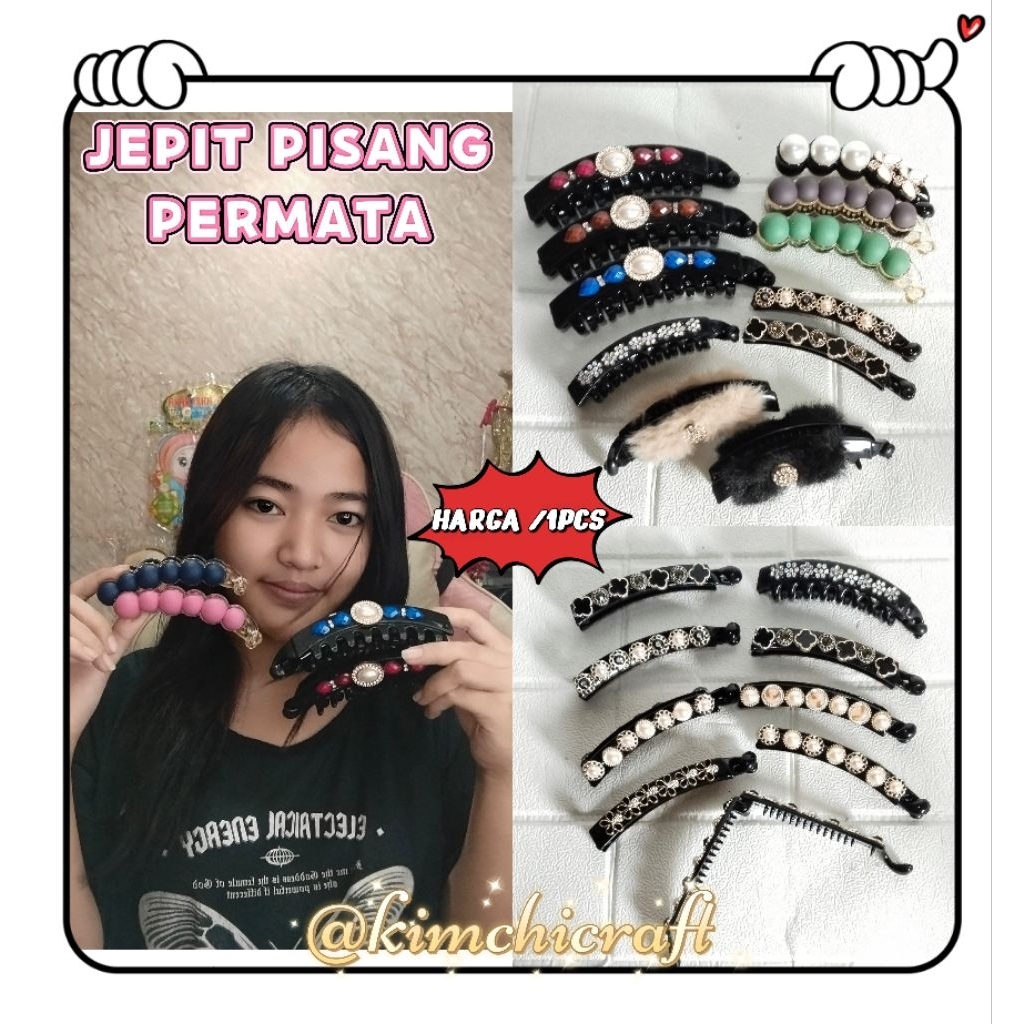 (1PCS) JEPIT PISANG TERBARU / JEPIT PISANG BULU IMPORT PREMIUM / JEPIT PISANG MUTIARA / JEPIT RAMBUT