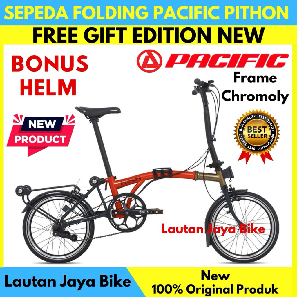 Sepeda Folding Bike 16 Inch Pacific Pithon Lipat 3 New