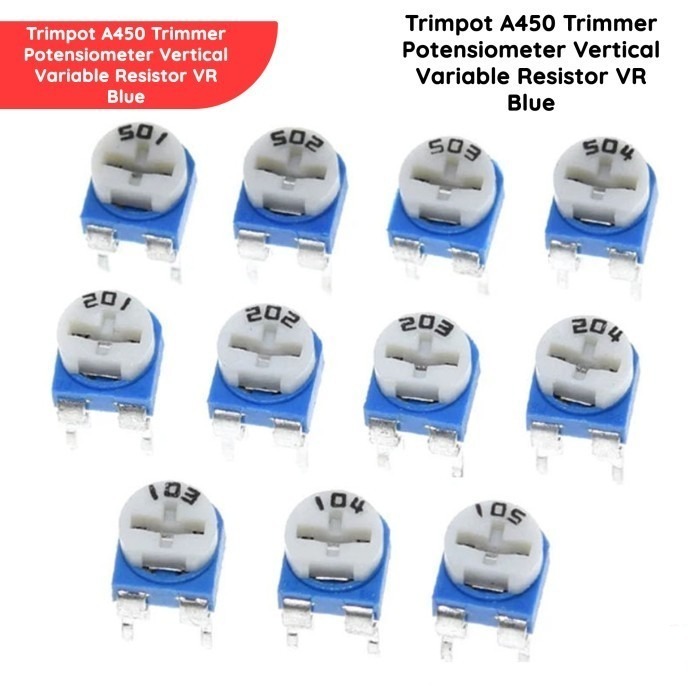 RM065 Trimpot Trimmer Potentiometer Potensiometer Trimer Variable Resistor VR AE83 Blue White Adjust