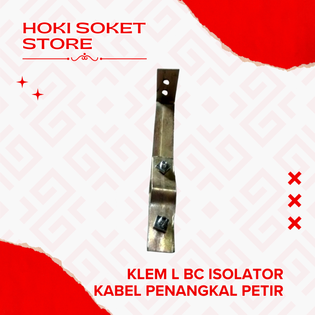 Klem L BC isolator Kabel Penangkal Petir Klem Kabel Grounding Klem L Cagak Kabel Anti Petir