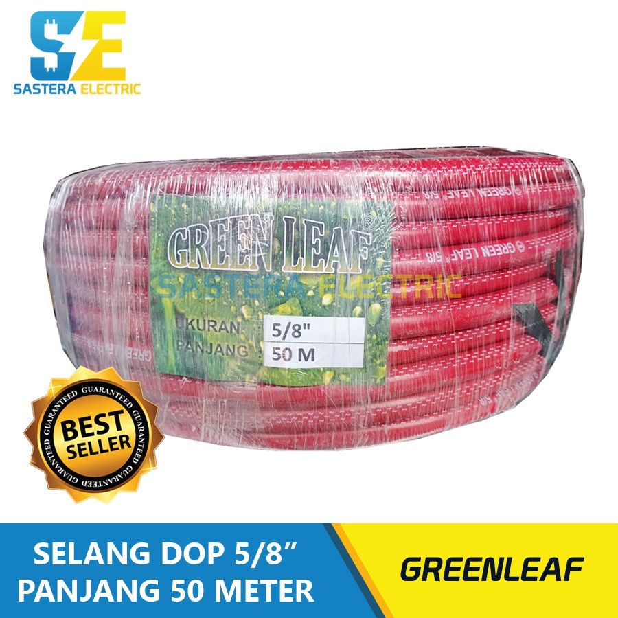 (Per Roll) Selang Air Dop 5/8 Greenleaf 50 meter / Selang Air Taman 5/8 / Selang Dop Elastis 5/8 PVC