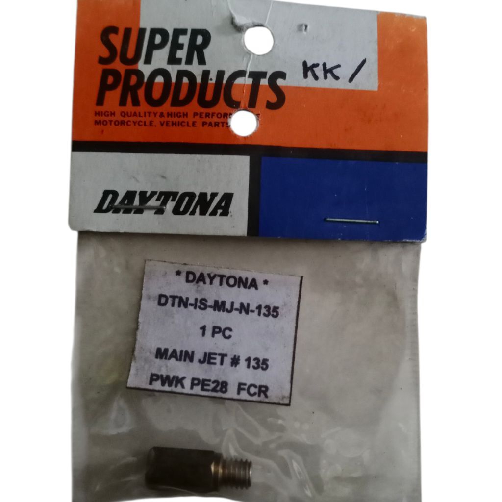 SPUYER KARBU KARBURATOR MAIN JET PWK PE 28 TIGER GL MEGAPRO UKURAN 135 MERK DAYTONA ORIGINAL ORISINI