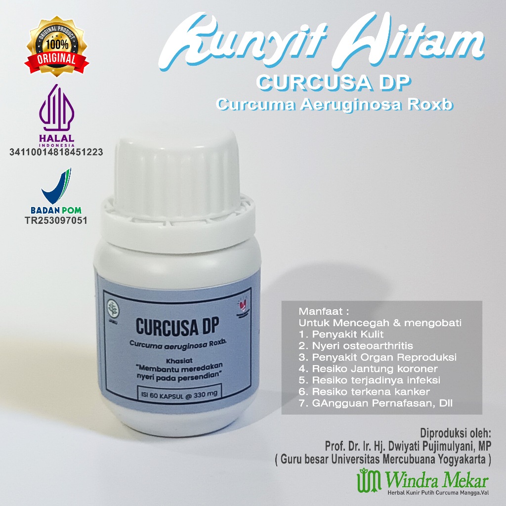 Kapsul Kunyit Hitam / Temu Hitam CURCUSA DP Prof. Dwiyati Isi 60 Kapsul