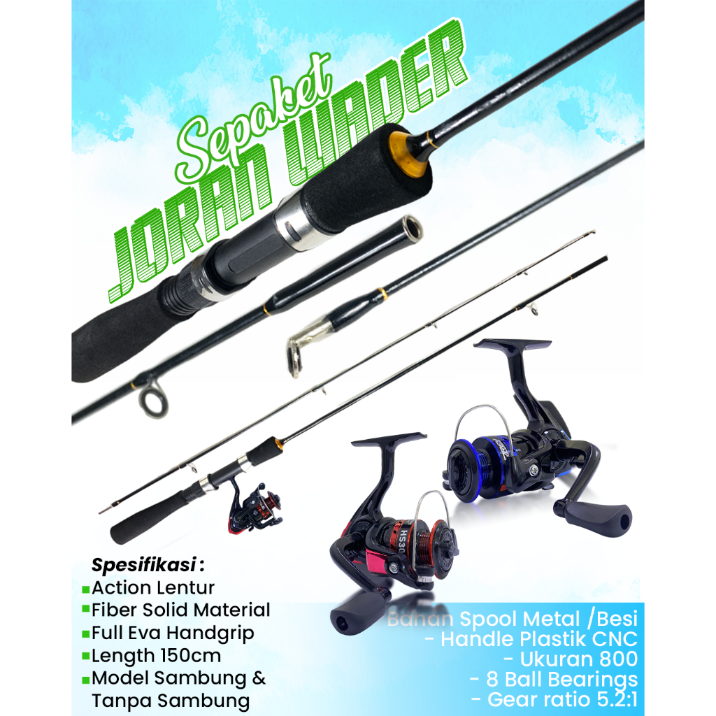 Sepaket Joran Ul Wader dan Reel Besi Atau Atom