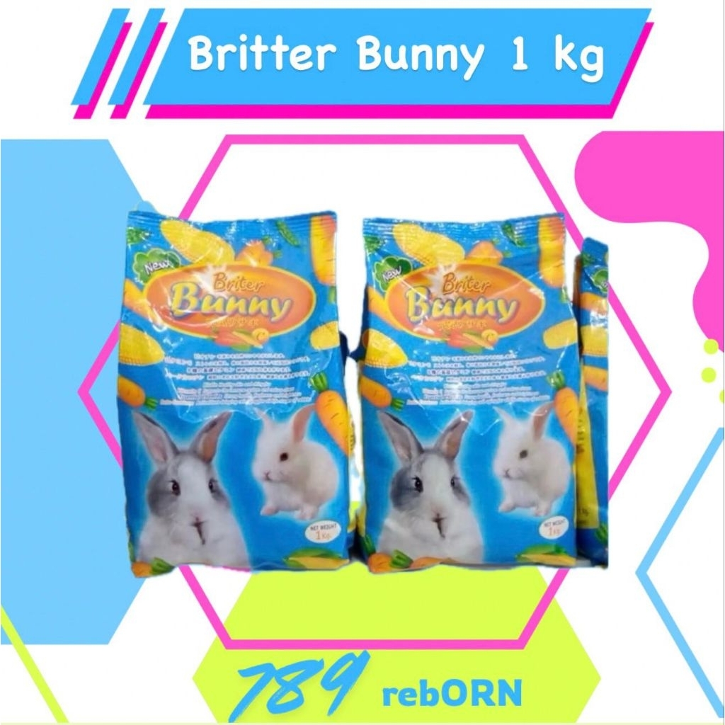 PELET PAKAN MAKANAN KELINCI BRITTER BUNNY 1KG Carrot Rabbit Food