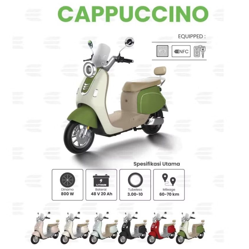 SEPEDA LISTRIK SAIGE CAPPUCINO 800 WATT LITHIUM BATERAI