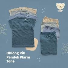 NARY Setelan Lengan Pendek Celana Pendek Rib Denim Series - Oblong Bayi / Oblong Rib