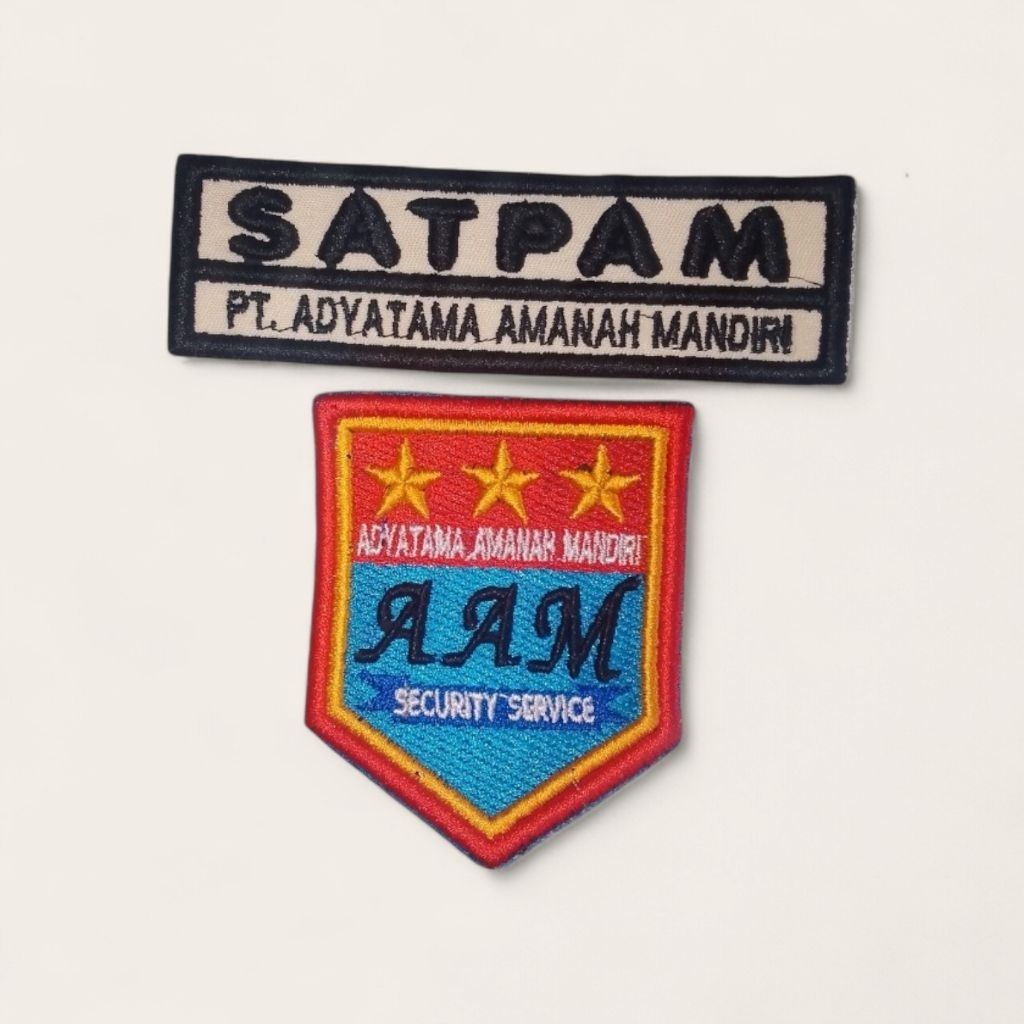 Logo AAM dan Satpam Bordir Timbul 3D