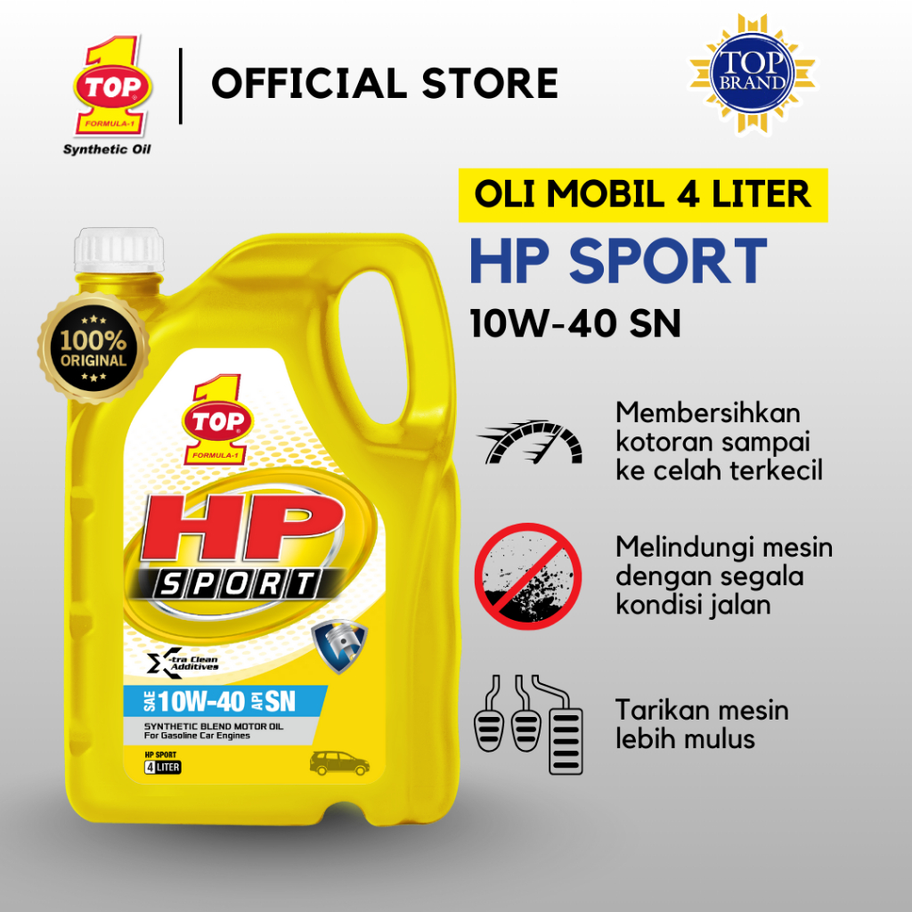 TOP 1 Oli Mobil SMO HP SPORT SAE 10W-40 4L - Corolla - Sirion - CRV - Pajero
