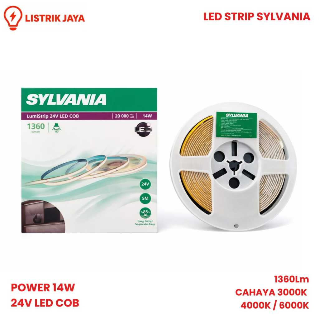 LED STRIP SYLVANIA 24V LED COB 1360LM CAHAYA 3000K 4000K 6000K