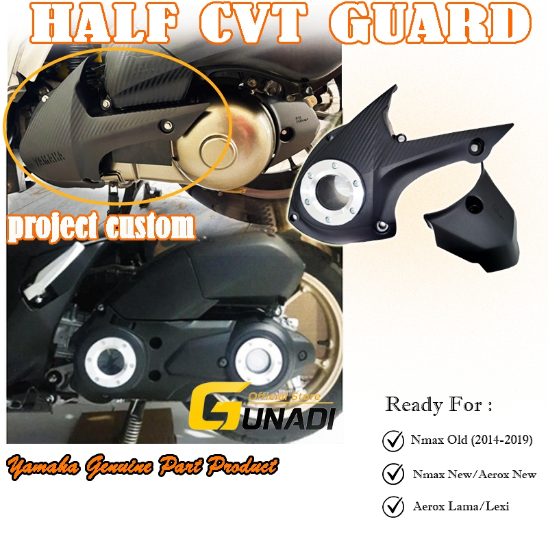 Cover Tutup Bak CVT Kiri Yamaha NMAX/Aerox Racing Look Custom Original Potong NMAX OLD / All New NMA