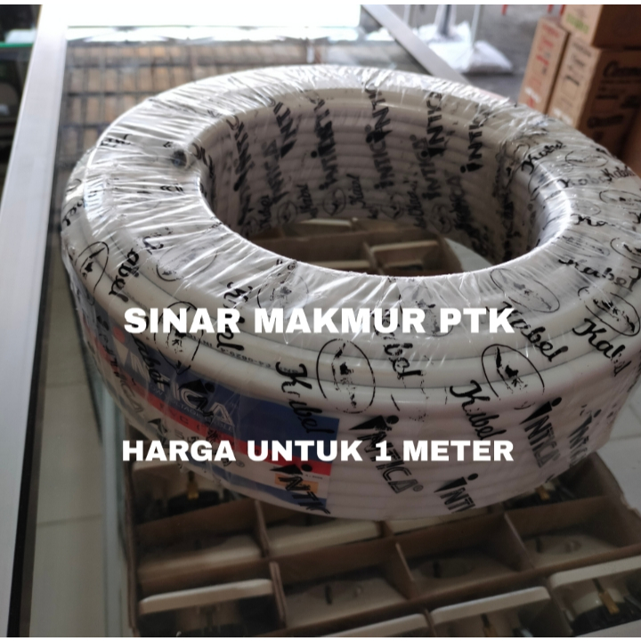 SINAR MAKMUR 1 meter INTICA kabel NYM 2x1.5x50y SNI / kabel kawat/tembaga murni