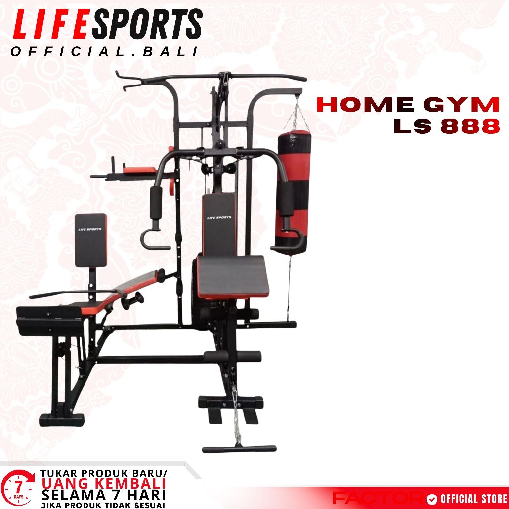 LIFESPORTS - NEW Alat Fitness Gym Multi Homegym 4 Sisi Leg Press LS HG 888