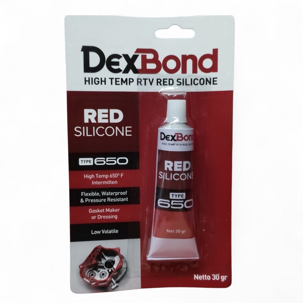 LEM SILICON TAHAN PANAS DEXBOND SILICONE RED 30 GRAM