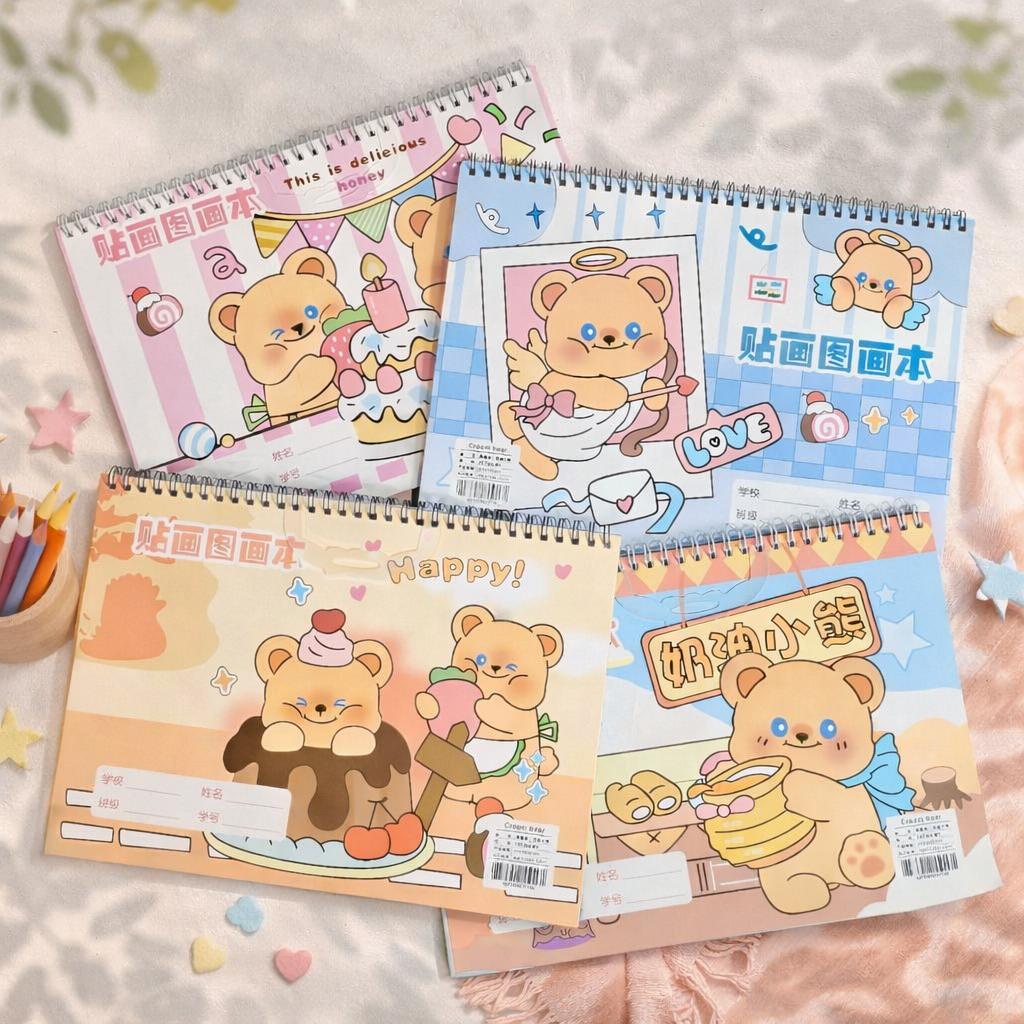 BOS Drawing Book / Buku Gambar Ring A4 Karakter Buku Gambar Anak Sketchbook A4 Drawing Book