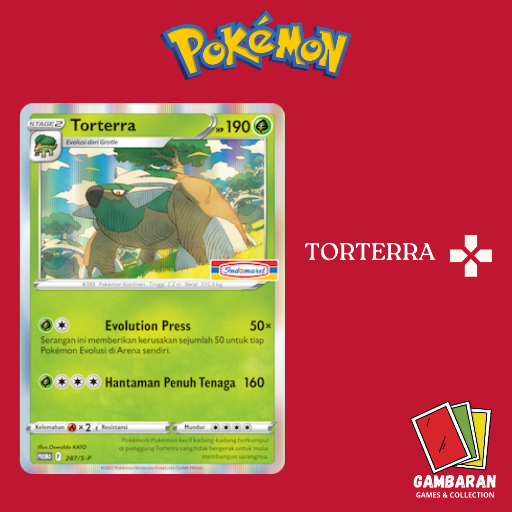 Torterra Promo Indomaret 287/S-P Kartu Pokemon Indonesia TCG