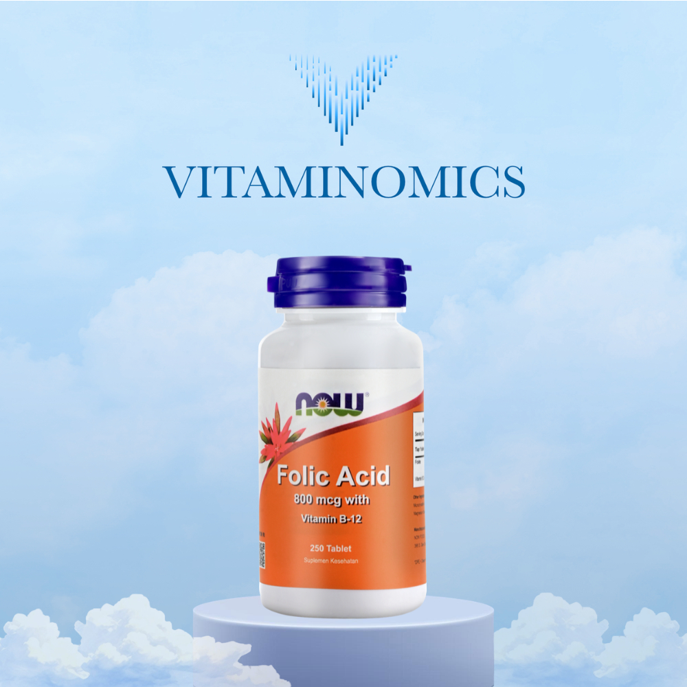 NOW Folic Acid 800 mcg Vitamin B-12 Supplement Tablet