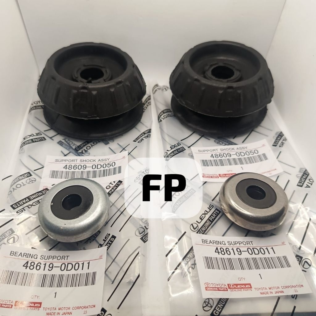 KARET SUPPORT SHOCK+BEARING SUPPORT SET NEW VIOS YARIS GEN 2 ORIGINAL 4PCS 1SET