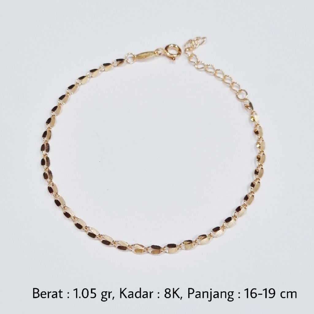 Gelang Rantai Emas Asli 8K UBS Adjust 16-19 cm - B10 / 1.05 gr