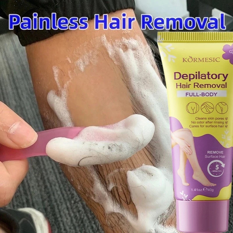 BPOM] KORMESIC Depilatory Hair Removal 40gr Pembersih Bulu Tanpa Rasa Sakit Krim Waxing Kormesic Hai