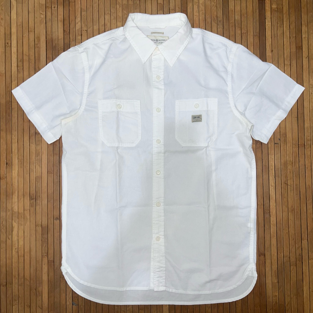 DENIM & SUPPLY RALPH LAUREN DOUBLE POCKET WHITE SHORT SLEEVE SHIRT rrl apc orslow