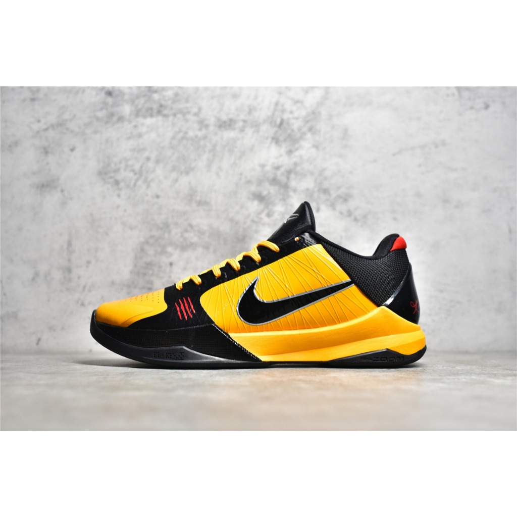 ZK5 Zoom Kobe 5 Protro "Bruce Lee" Black Yellow Comfort Versatile Lightweight Anti-Slip Low Top Perf