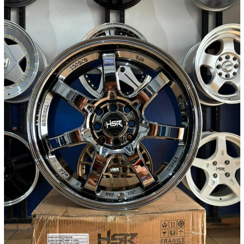 Velg mobil racing R17 Hsr Boroko untuk yaris mobilio xenia avanza dll type te37