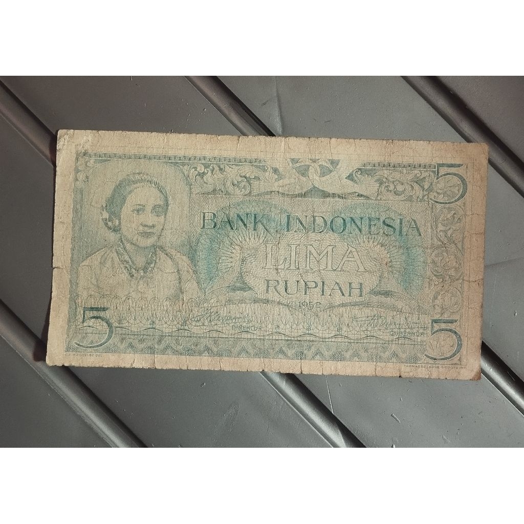 5 rupiah Kartini seri budaya 1952 Asli bekas beredar TDK bagus original sesuai foto
