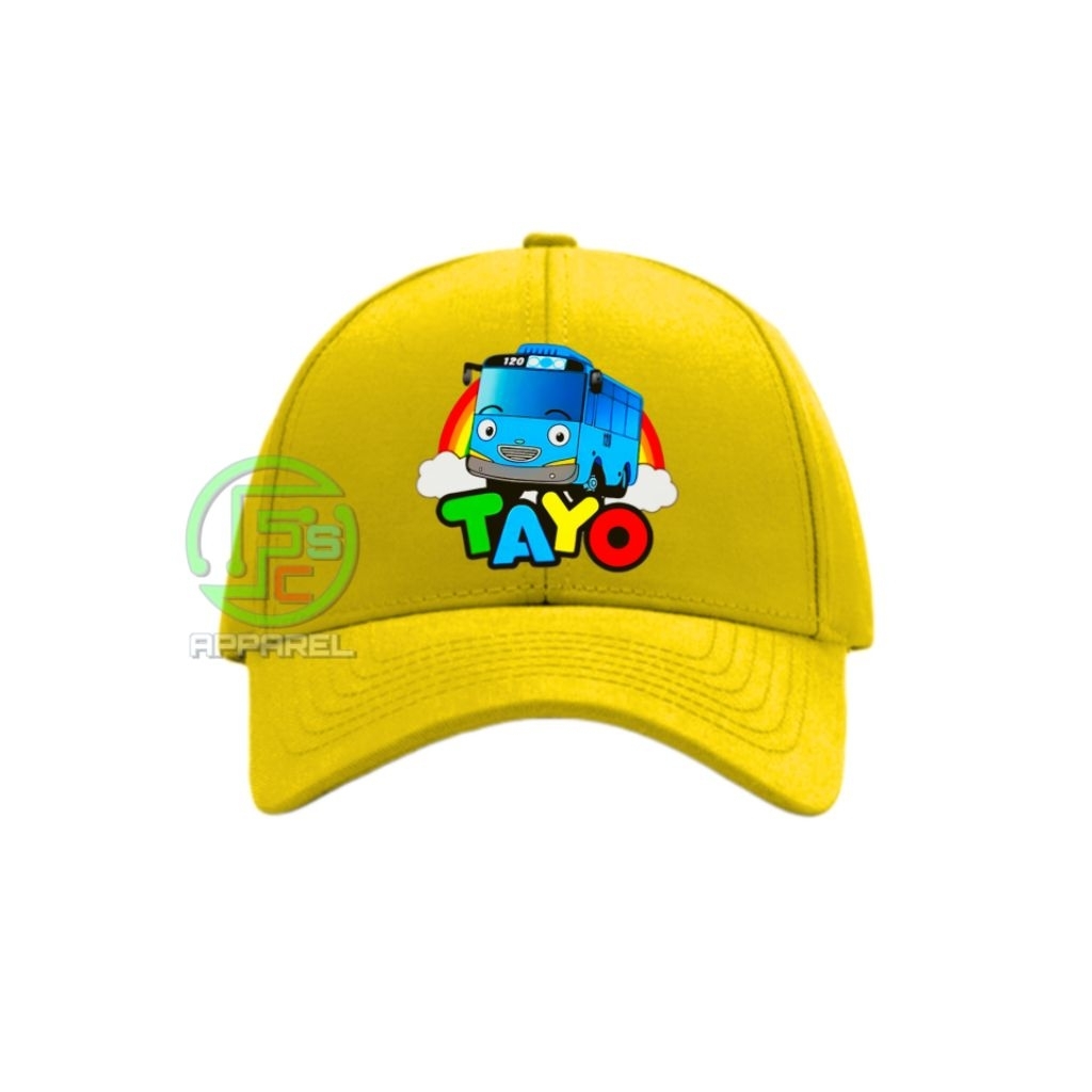 Topi Baseball Anak Gambar Tayo Motif Sablon Unisex Fashion Laki Laki Dan Perempuan Viral Populer Ter
