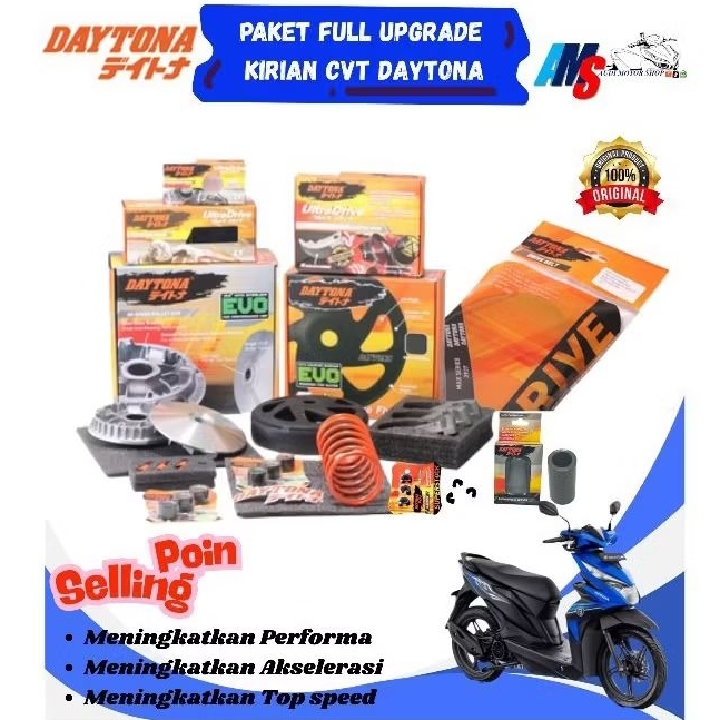 Paket Full Upgrade Kirian CVT daytona Honda Beat Pop, ESP, Street "14-20