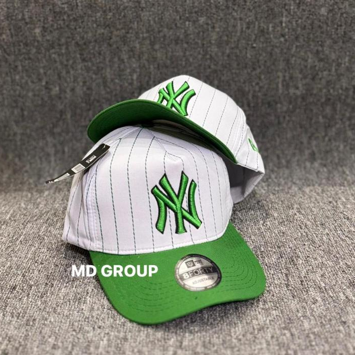 GOODFASH.ID | 143 Topi Baseball Cap New York Yankees White Green Motif Salur Premium Hat Unisex