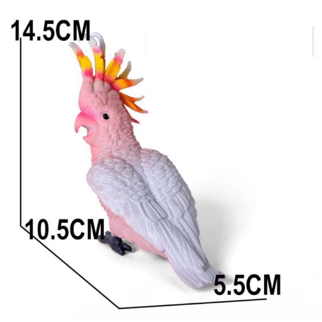 Mainan simulasi hewan burung kakatua - miniatur hewan kakatua - pajangan burung kakatua