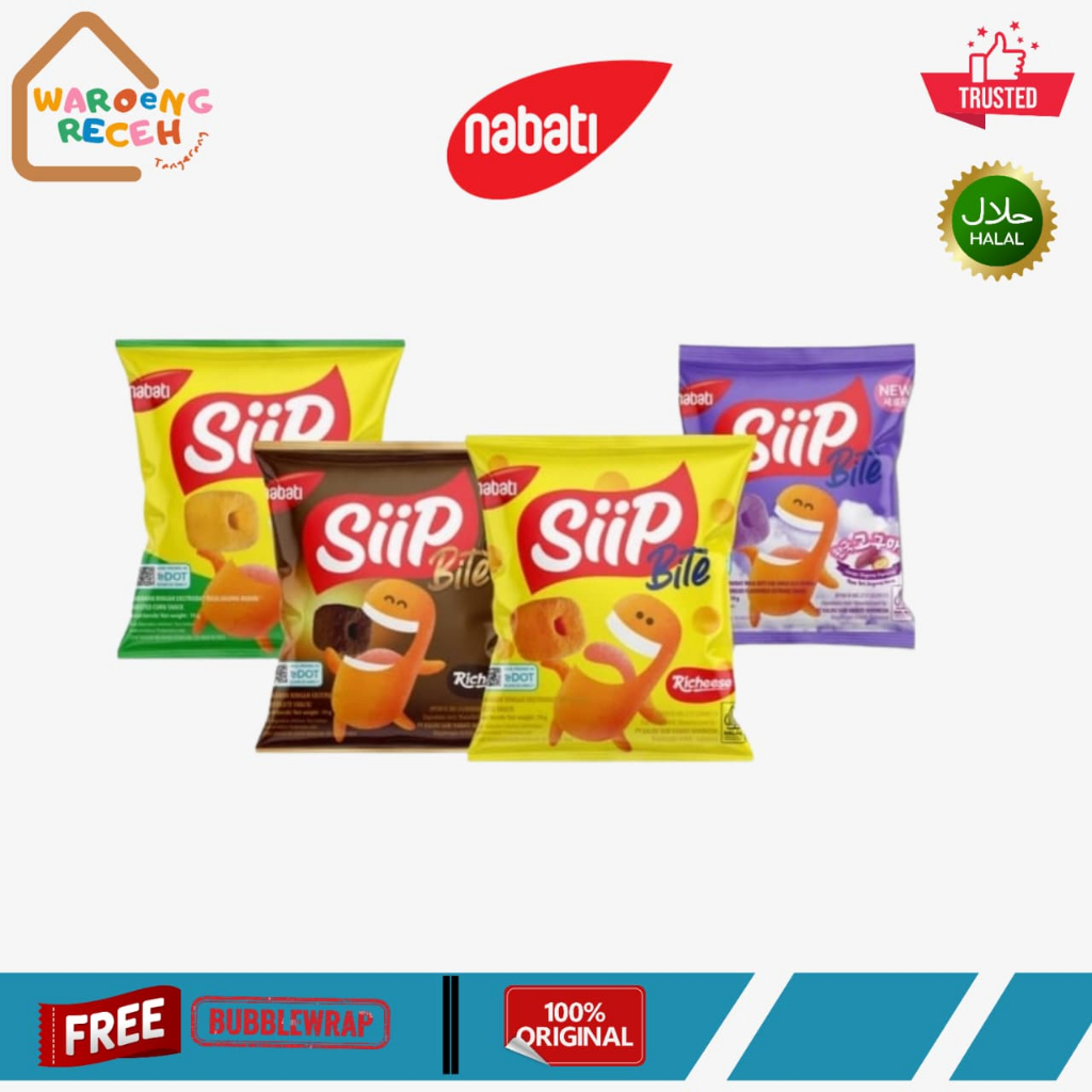 Nabati Siip Bite 2000 Keju Coklat Jagung Bakar 1 Renceng isi 10 Pcs @16 Gr