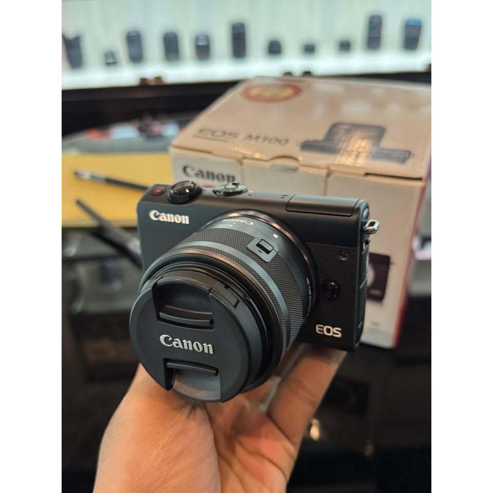CANON EOS M100 Kit 15-45mm IS STM Second AF MF Normal LCD Bening Sensor Bersih