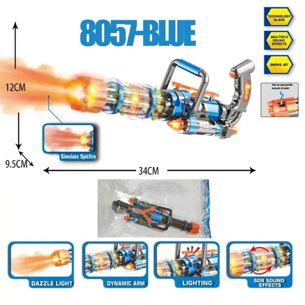 1265 mainan tembakan pistol asap anak laki laki / mainan pistol berefek asap anak laki laki / mainan