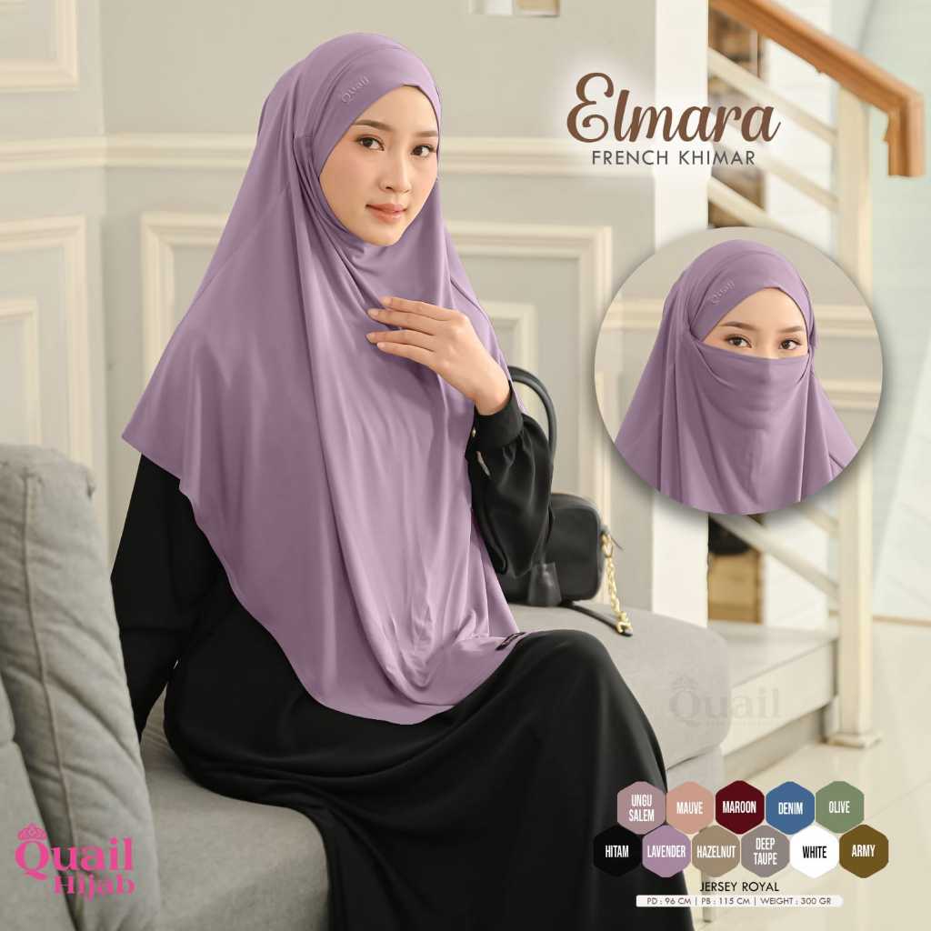 Elmara Hijab original Quail Jilbab Wanita French Khimar Jilbab Jersey Elmara Quail Daily Hijab