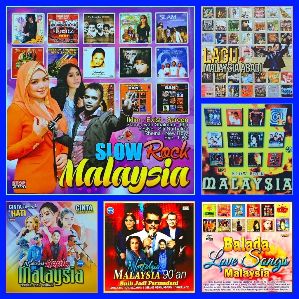 Kaset MP3 Audio Kumpulan Lagu Pop Slow Rock Malaysia Campuran Album Edisi Pilihan Terlaris Dan Terpo