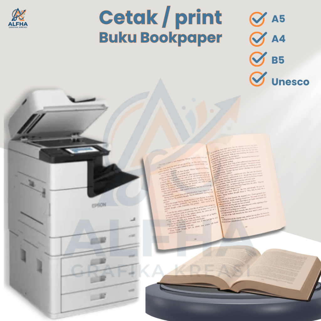 Jasa Print Cetak Buku Bookpaper A5, A4, B5 – Print Cepat 72gsm