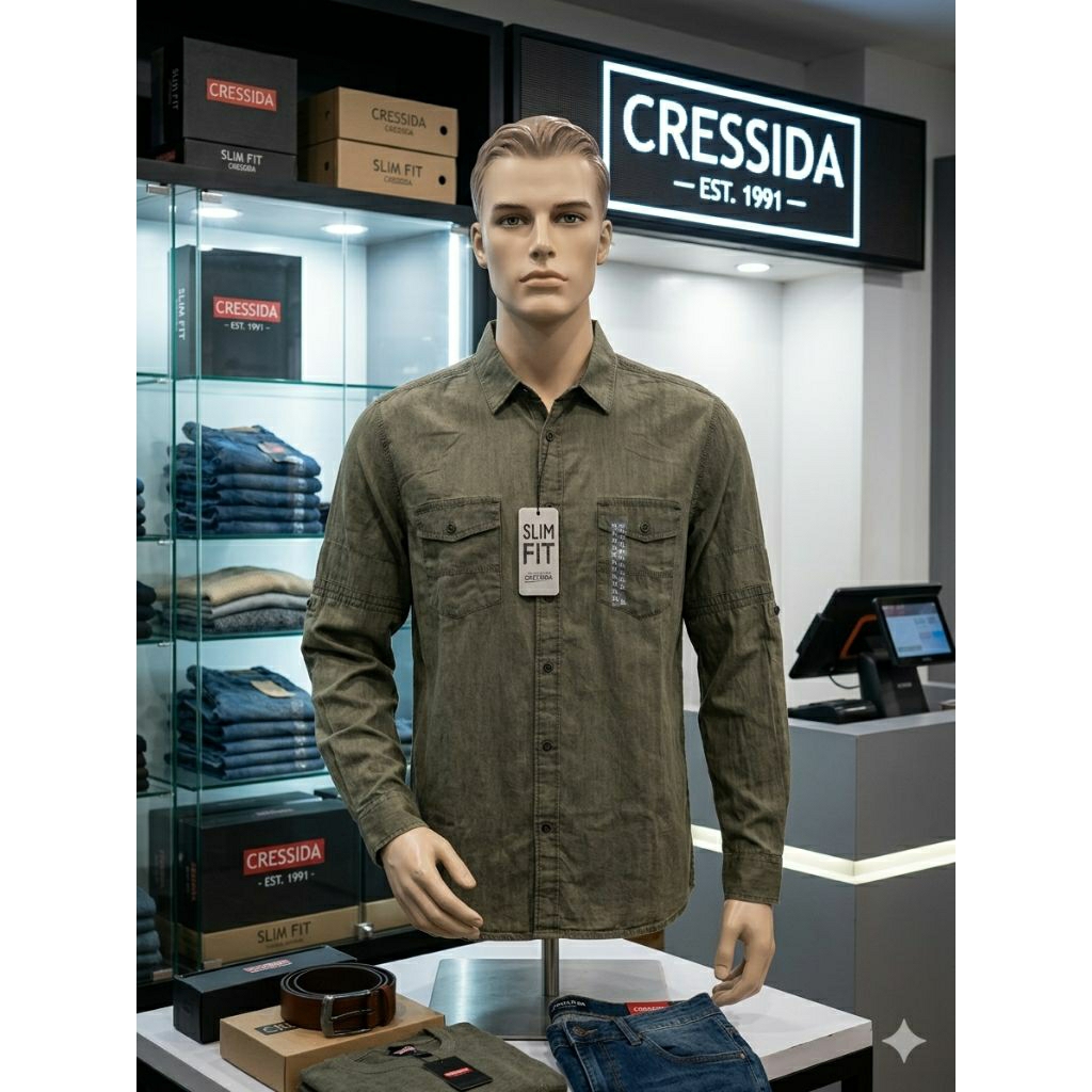 kemeja pria lengan panjang Cressida