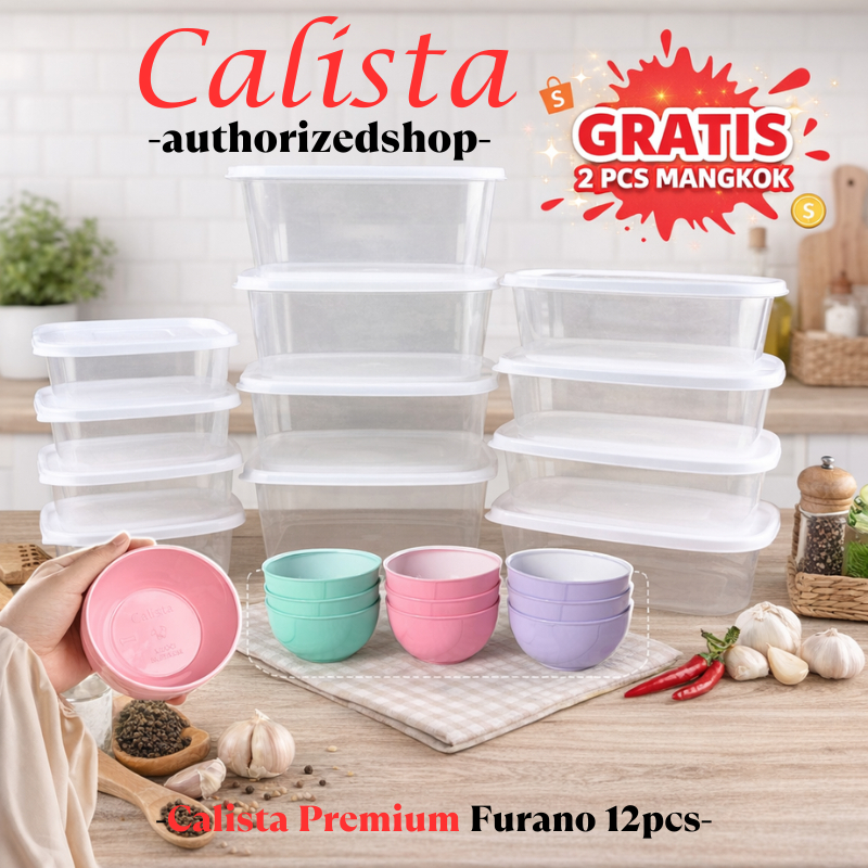 [ CALISTA ] TOPLES PLASTIK CALISTA FURANO PREMIUM 14 INI 1 PCS FOOD CONTAINER KULKAS SET