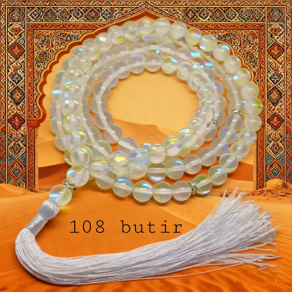 Tasbih Japamala 108 Butir Batu Kalimaya Pelangi India 8mm Full Jarong Terbaik