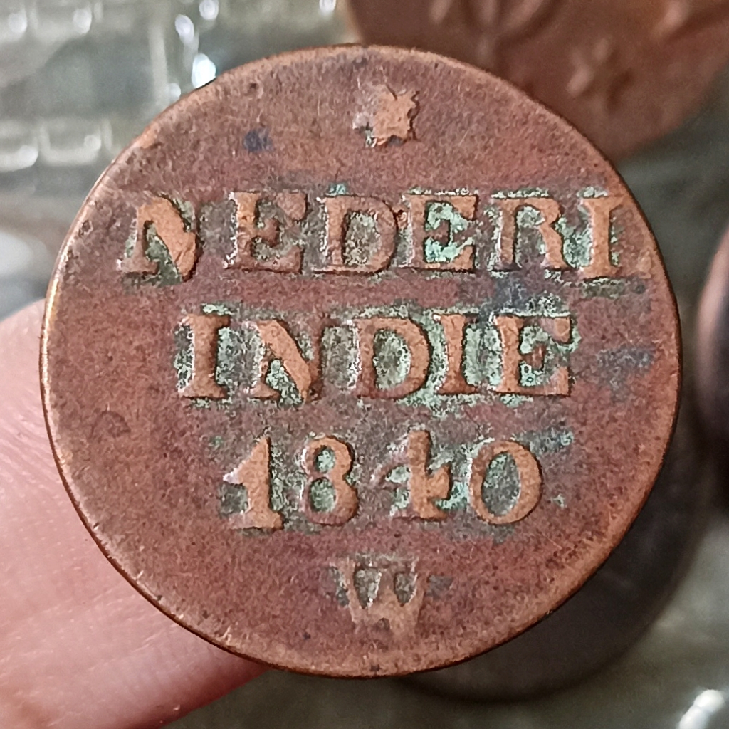 Koin Kuno Indonesia (Netherlands East Indies) 1 Cent/Duit - Willem I Tahun 1840 W