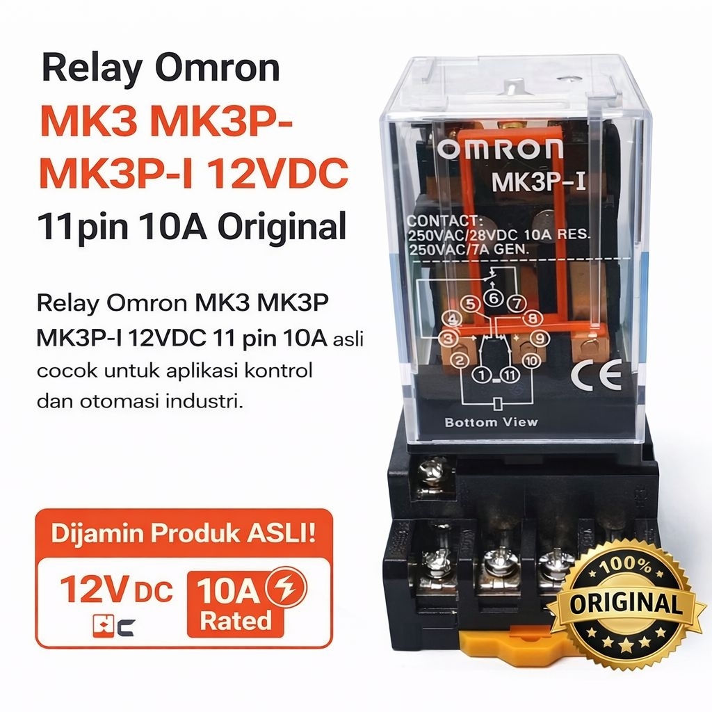 Relay omron MK3 MK3P MK3P-I 12vdc 11pin 10a original