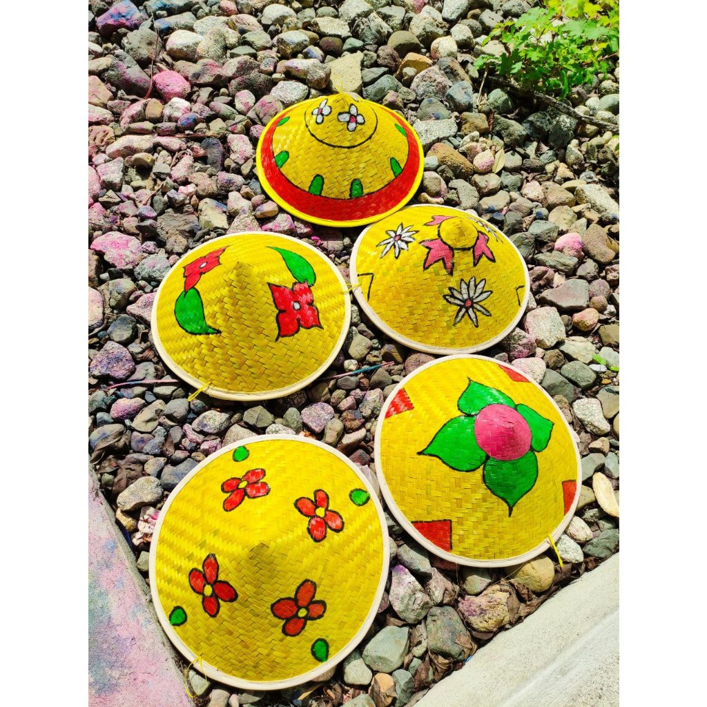 topi caping petani - caping petani motif - caping petani anak anak - caping petani dewasa