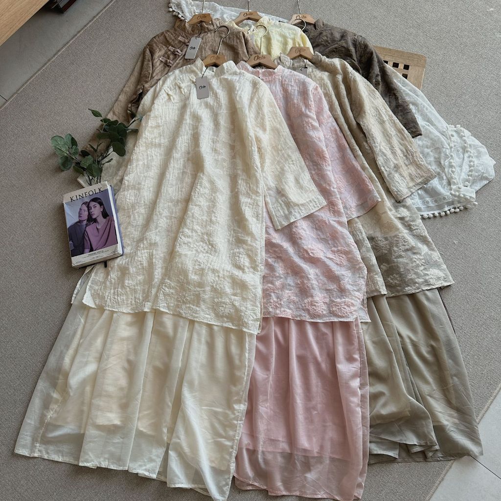 Oclo Elarose Dress  3in1 Papersilk Mix Lyocell Floral Premium Gaun Lebaran Elegan  OCL01657