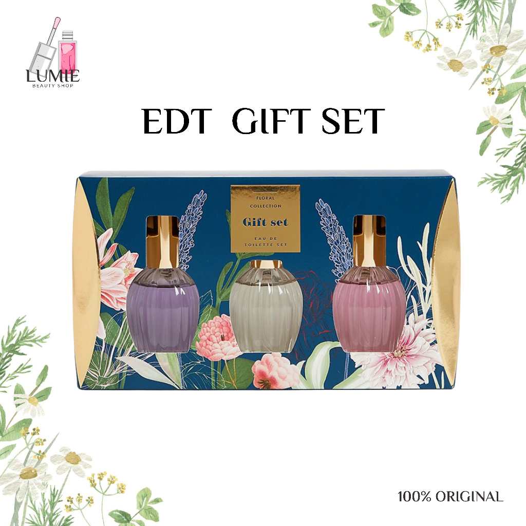 M&S Marks & Spencer Parfum EDT Giftset Set Floral Collection 3pcs Rose Magnolia Lavender