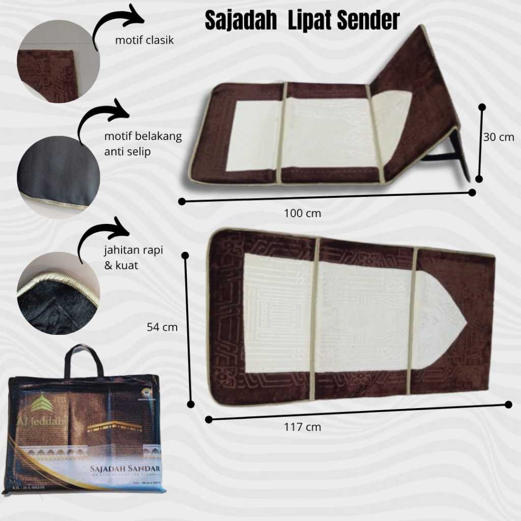Sajadah Sandar AL JEDDAH Multifungsi Bahan Tebal Sajadah Lipat Sajadah Duduk